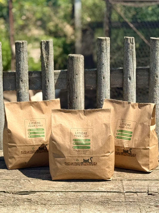 LITIÈRE FINE - sacs de 5 litres 100% française et écologique