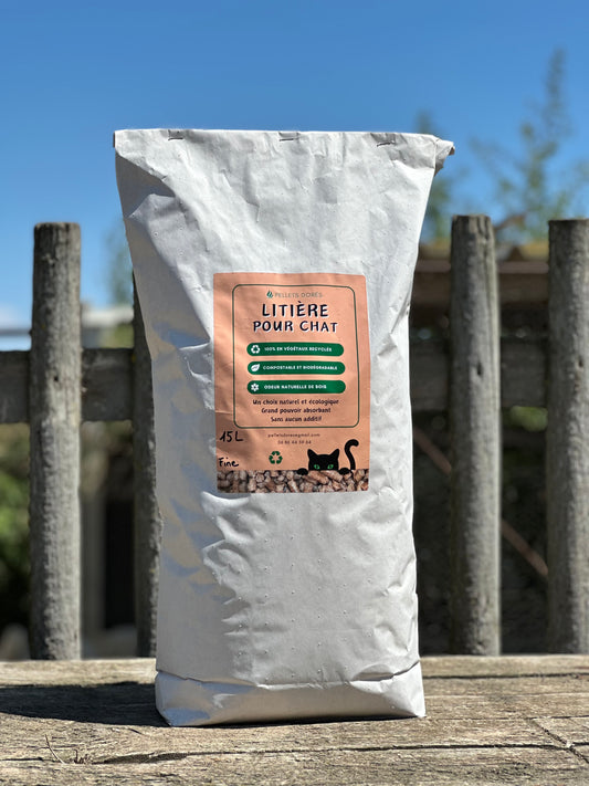 LITIÈRE NATURELLE - sacs de 15 litres 100% française et écologique