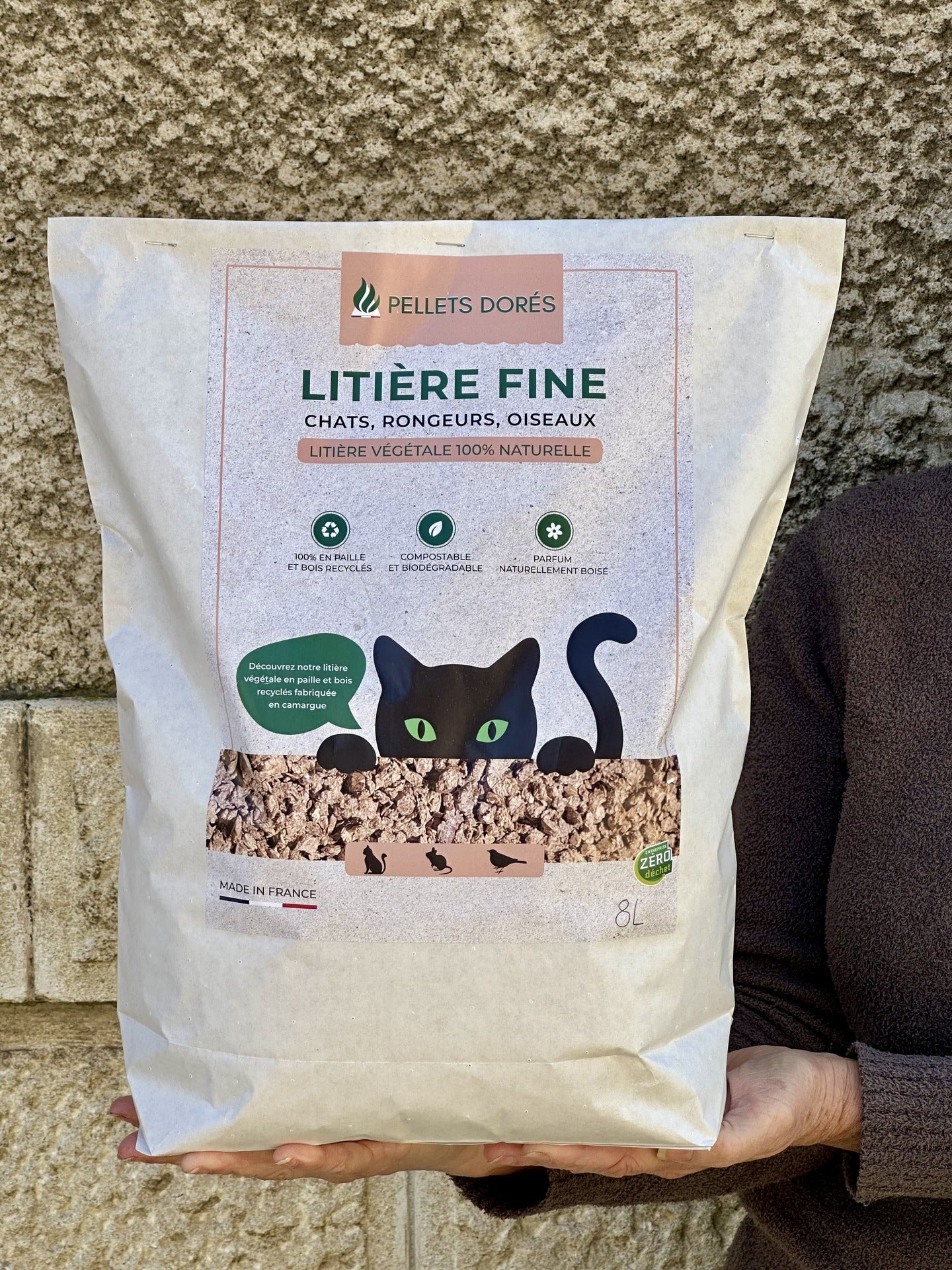 LITIÈRE FINE - sacs de 8 litres 100% française et écologique