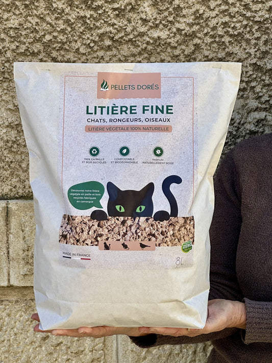 LITIÈRE FINE - sacs de 8 litres 100% française et écologique