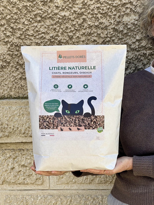 LITIÈRE NATURELLE - sacs de 8 litres 100% française et écologique
