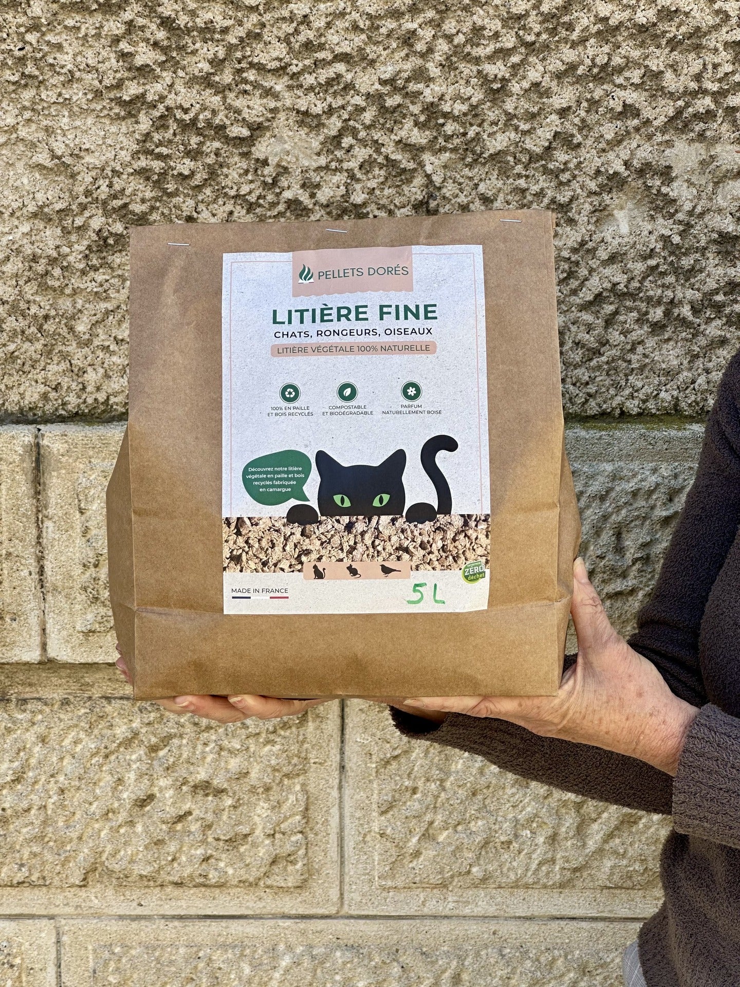 LITIÈRE FINE - sacs de 5 litres 100% française et écologique