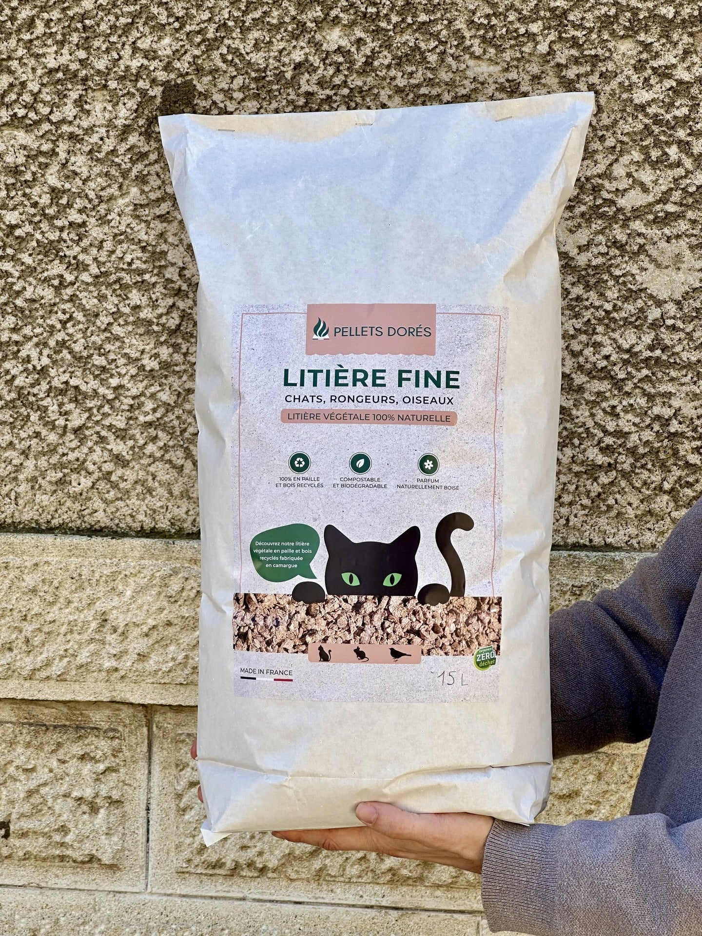 LITIÈRE FINE - sacs de 15 litres 100% française et écologique