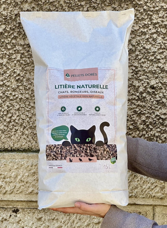 LITIÈRE NATURELLE - sacs de 15 litres 100% française et écologique