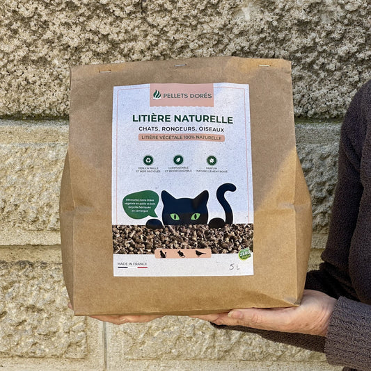 LITIÈRE NATURELLE - sacs de 5 litres 100% française et écologique