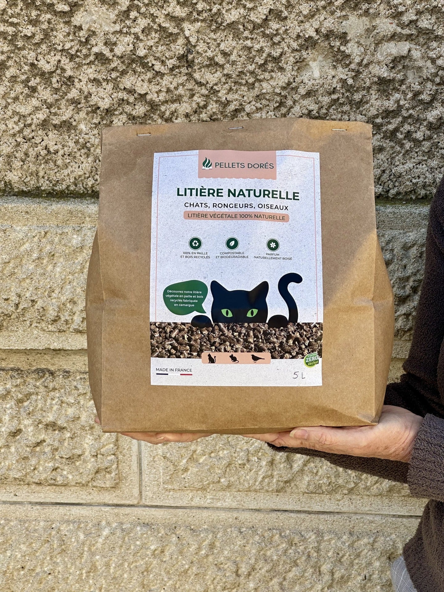 LITIÈRE NATURELLE - sacs de 5 litres 100% française et écologique